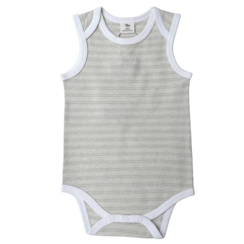 Fibre for Good Undyed Organic Cotton Sleeveless Bodysuit - Stripe