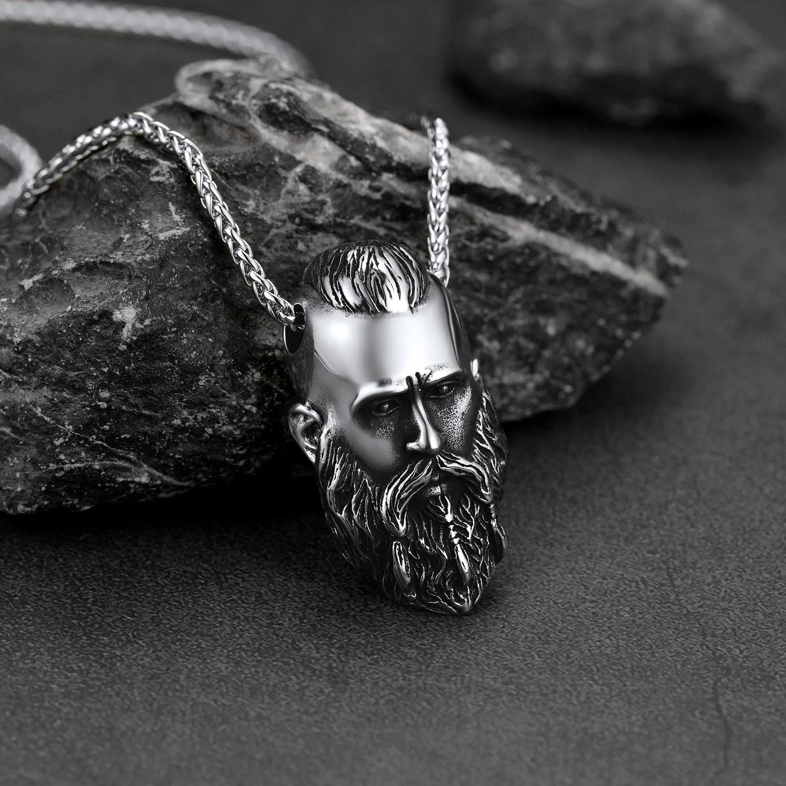 Flash Sale Nordic Viking Head Necklace Amulet Jewelry for Men Boys