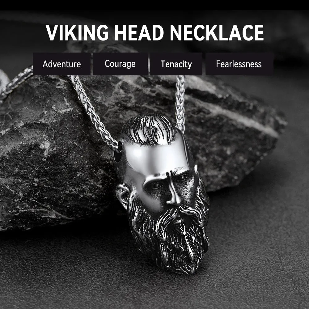 Flash Sale Nordic Viking Head Necklace Amulet Jewelry for Men Boys