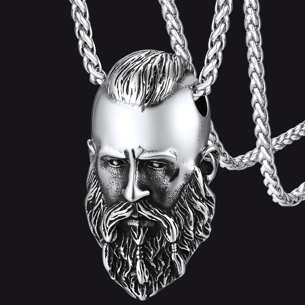 Flash Sale Nordic Viking Head Necklace Amulet Jewelry for Men Boys