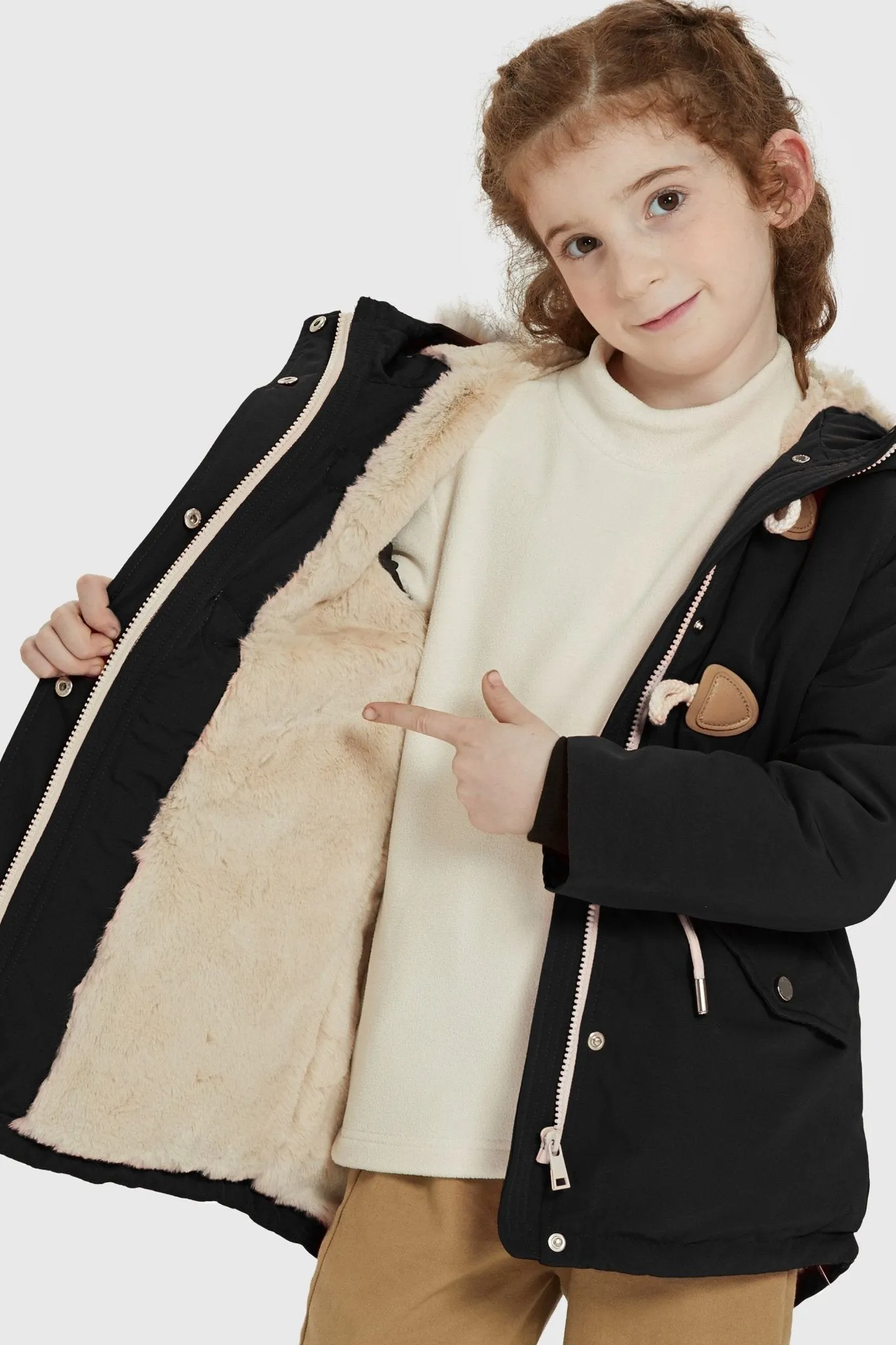 Fleece Lined Winter Coat with Hood