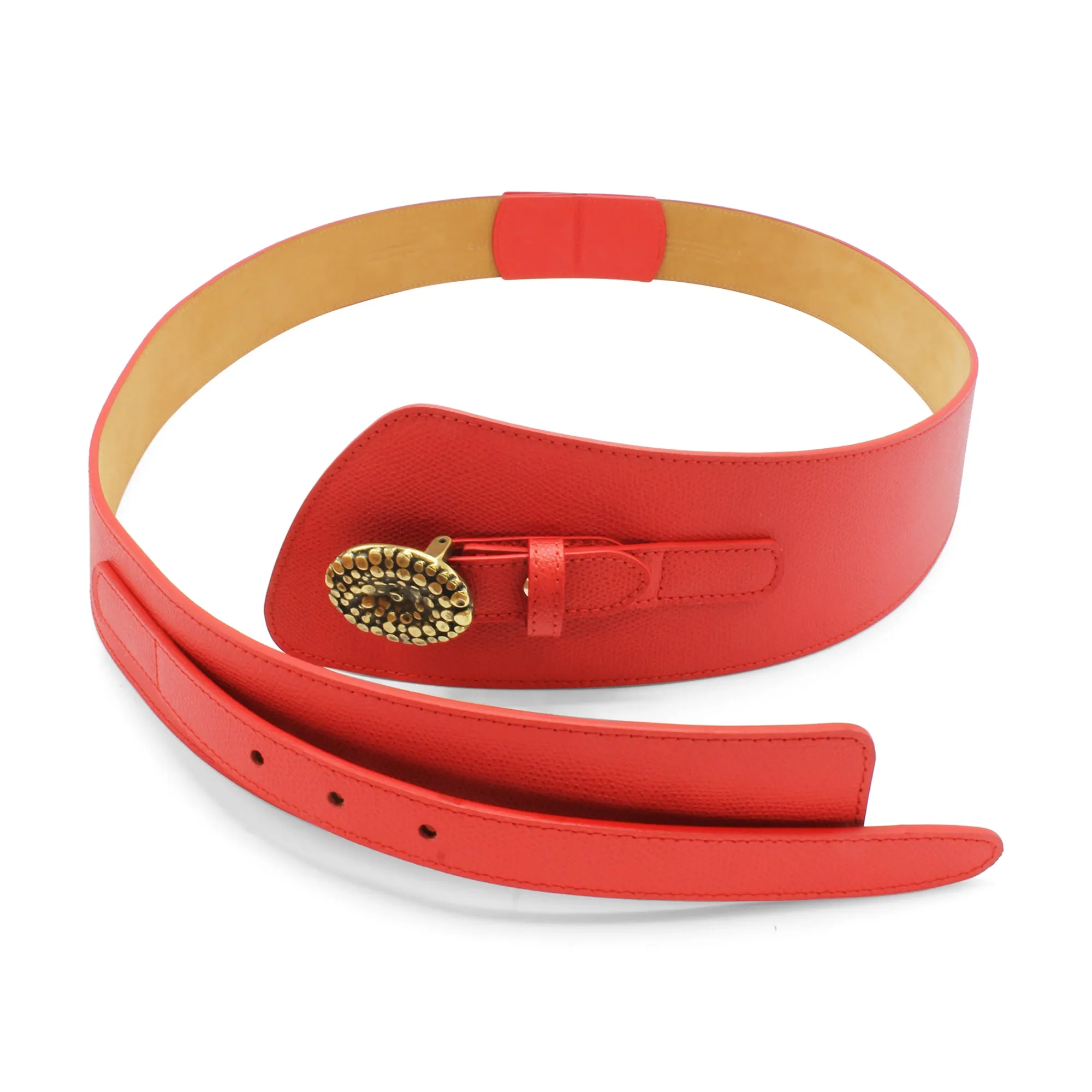 Fonda Assymetric Tomato Red Wide Dauphin Belt