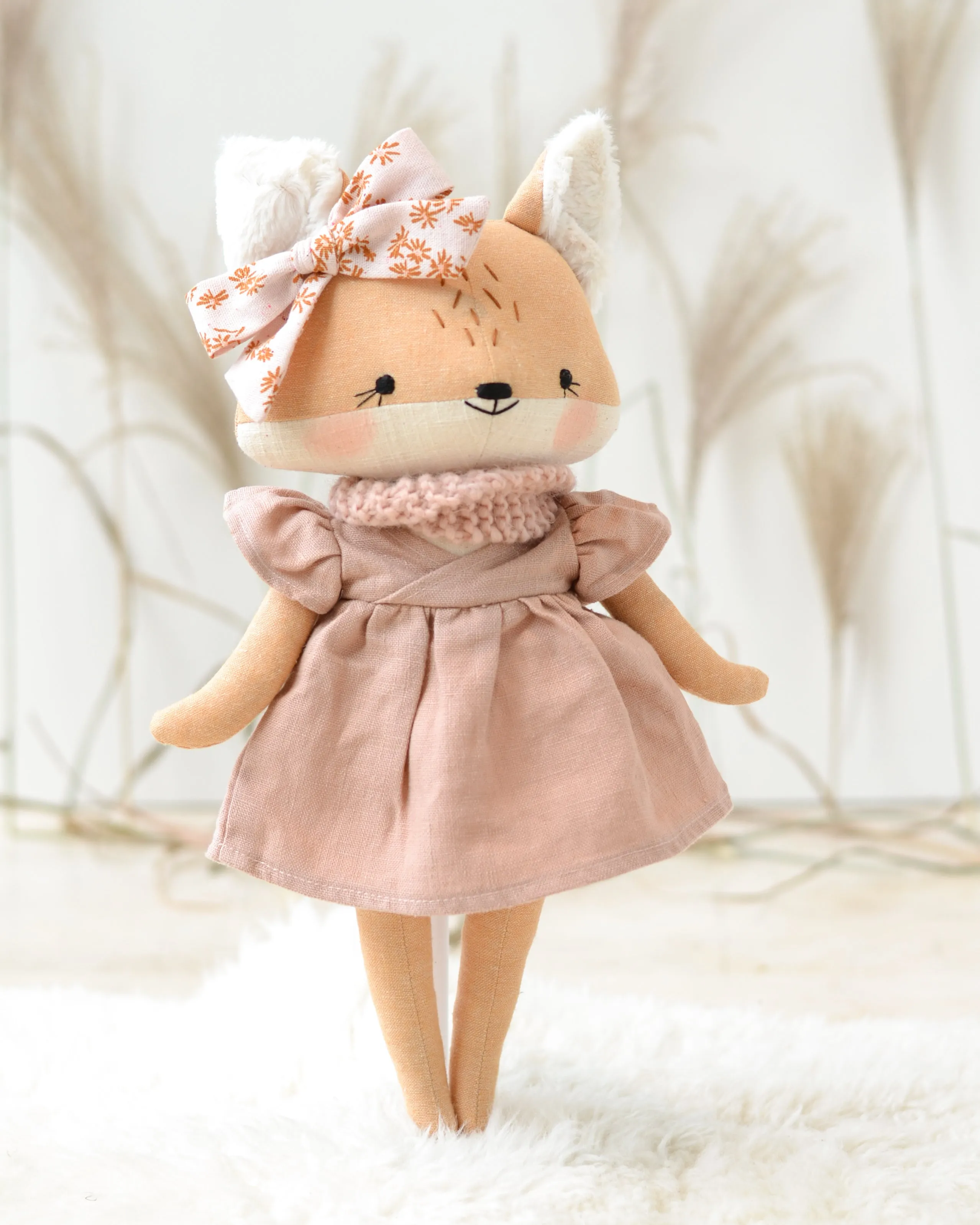 Fox Doll Pink Linen Dress