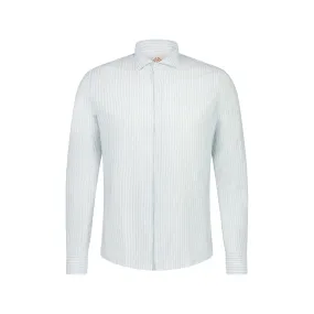 FRADI Cotton/Linen Stripe Shirt WHITE/SKY