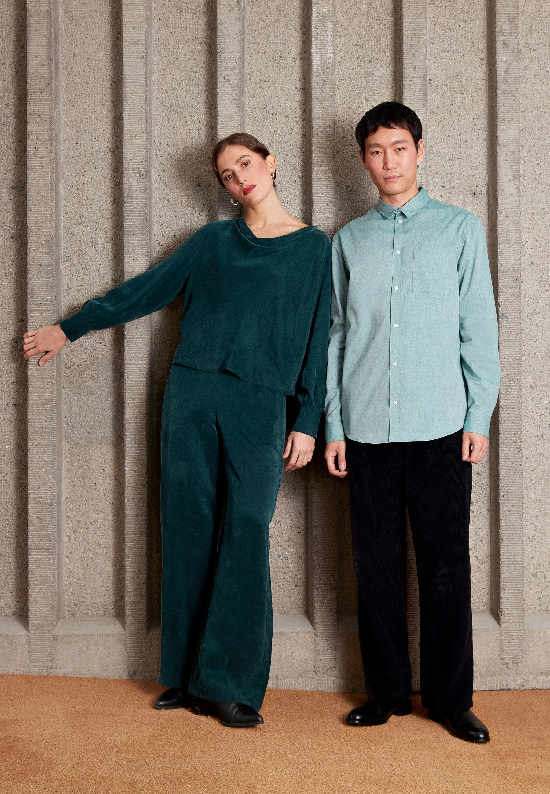 Francis Shirt - Malachite Green Melange