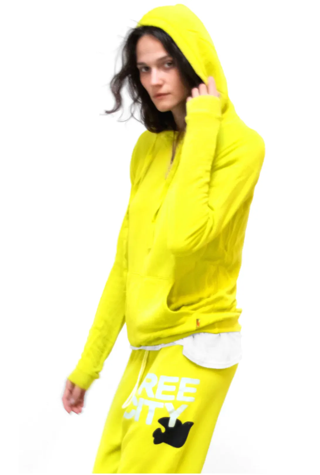 FREE CITY SUPERFLUFF LUX pullover hoodie - glowlight yellow