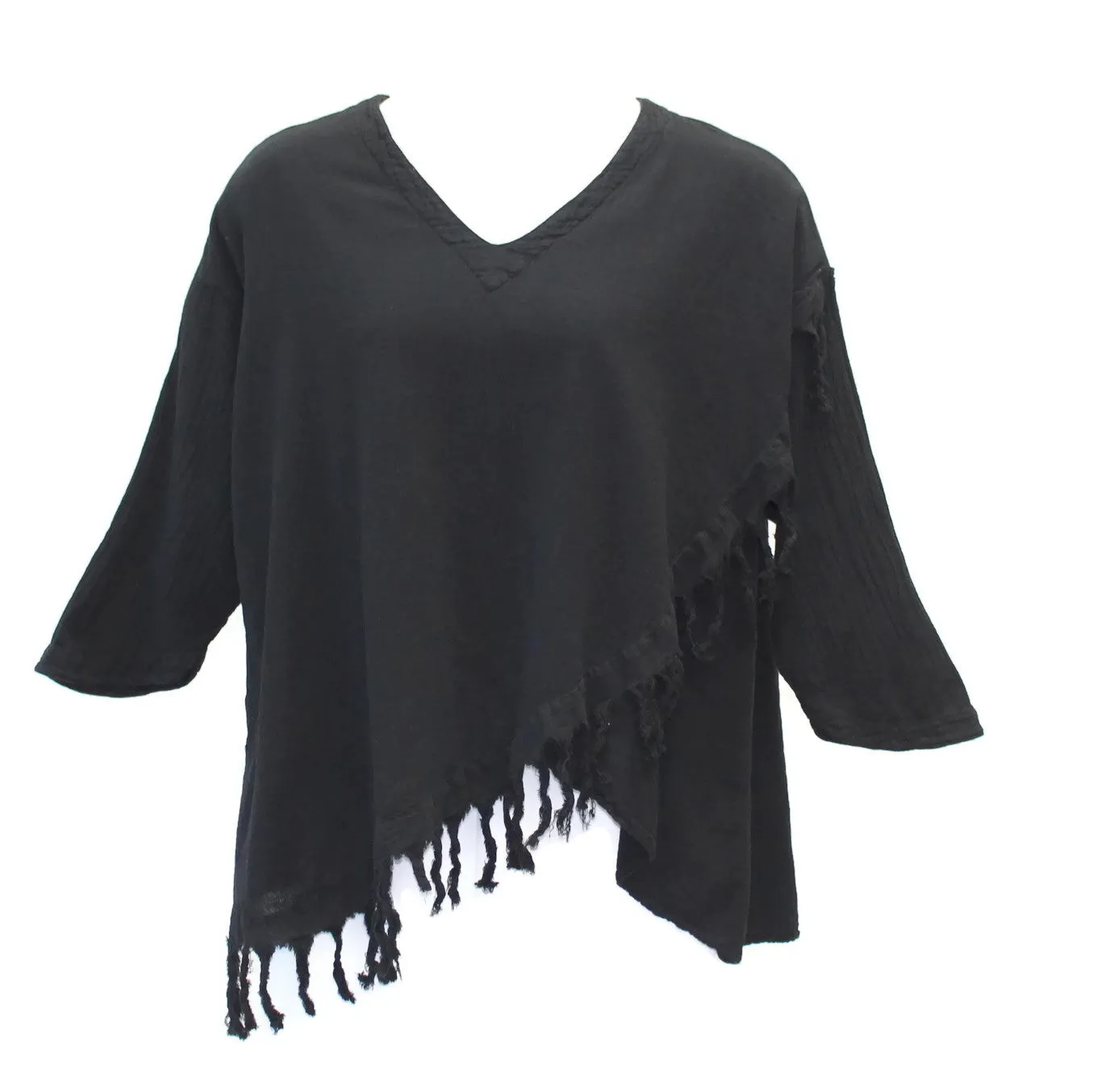 Fringe Cotton Gauze Top