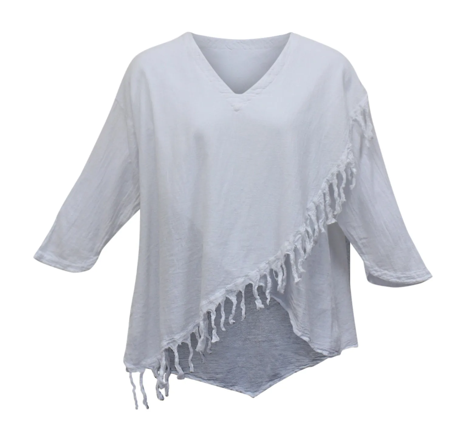 Fringe Cotton Gauze Top