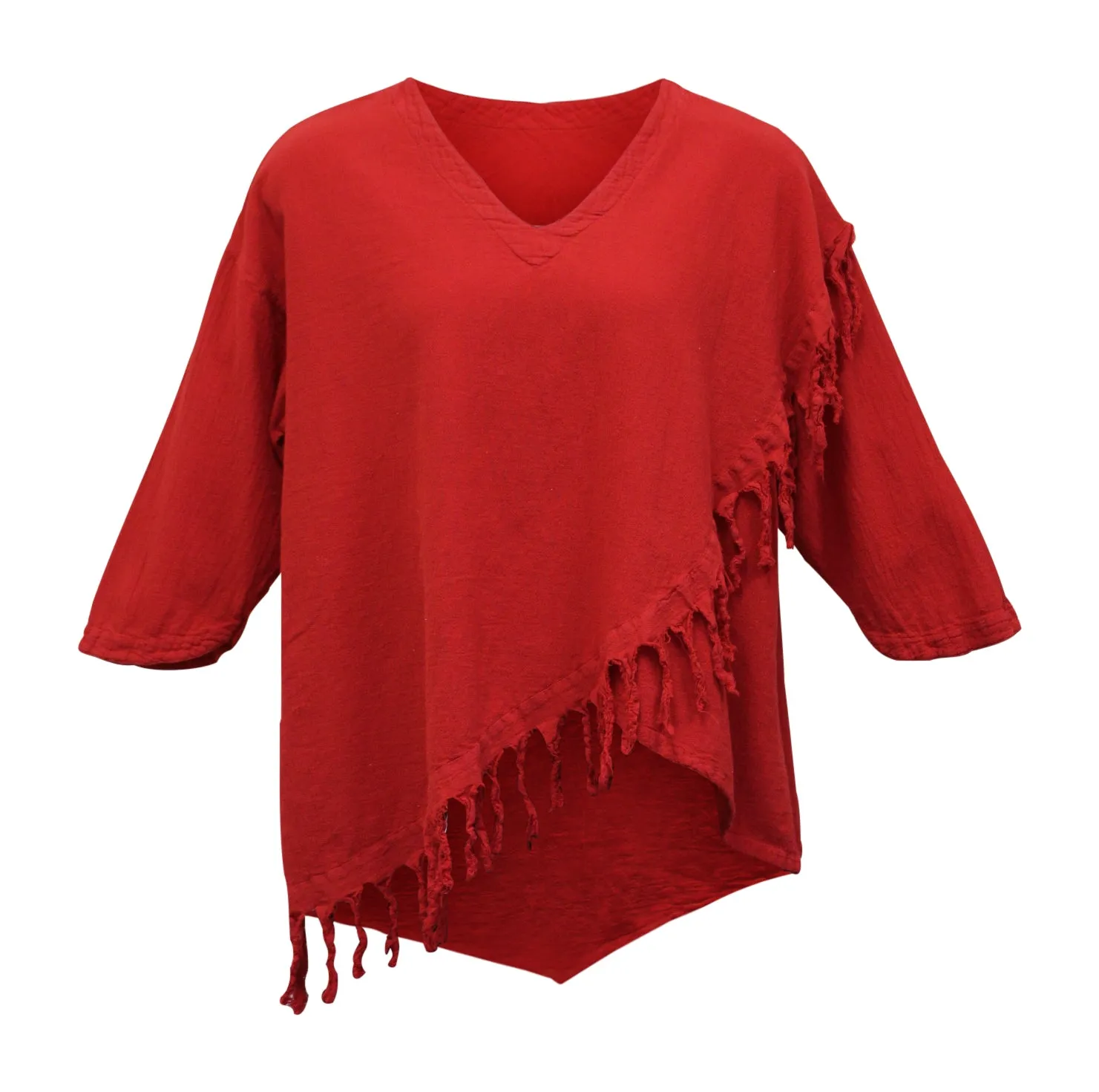 Fringe Cotton Gauze Top