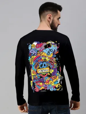 Full Sleeve Printed Doodle T-Shirt