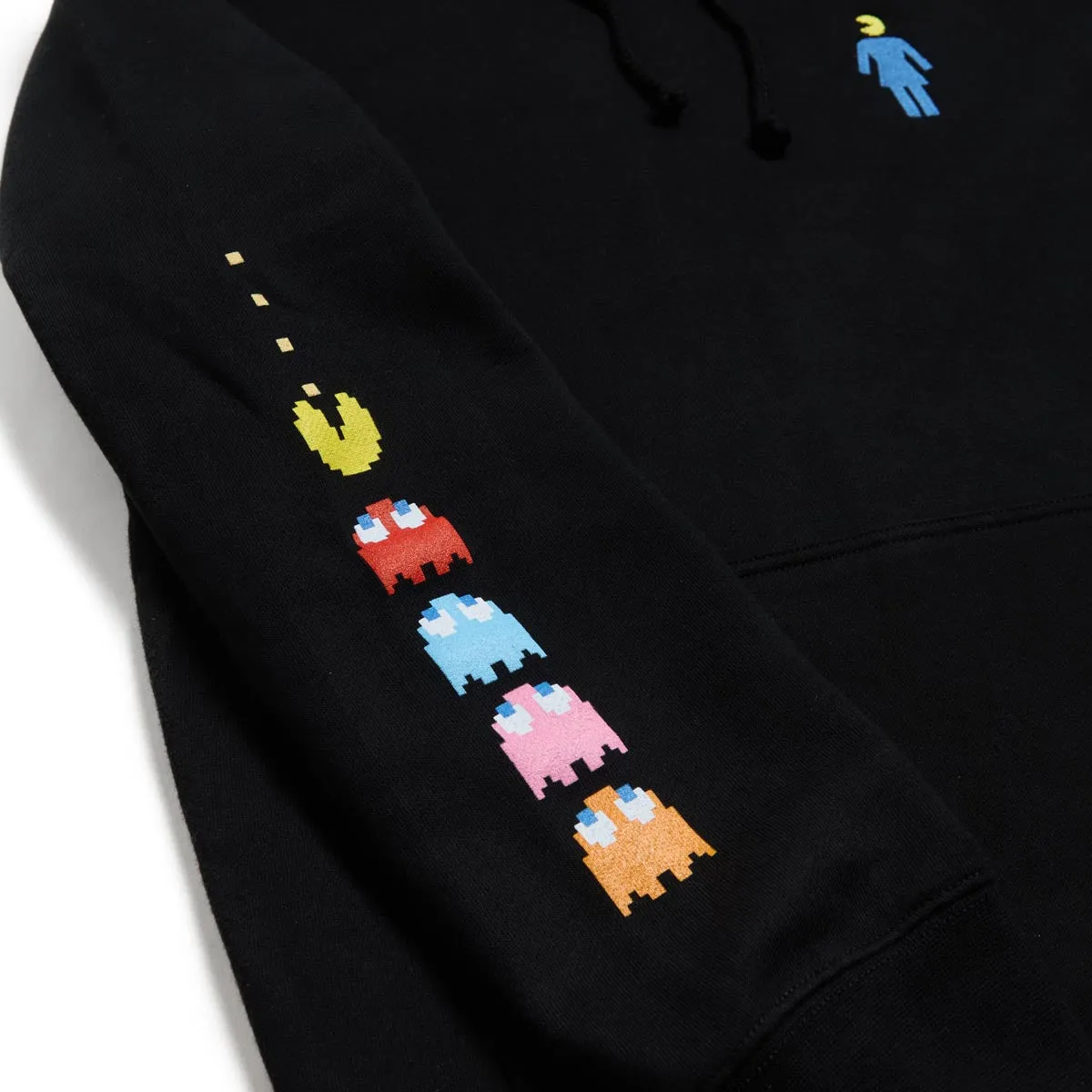 Girl x Pac-Man Ghost Sleeve Emb Hoodie - Black