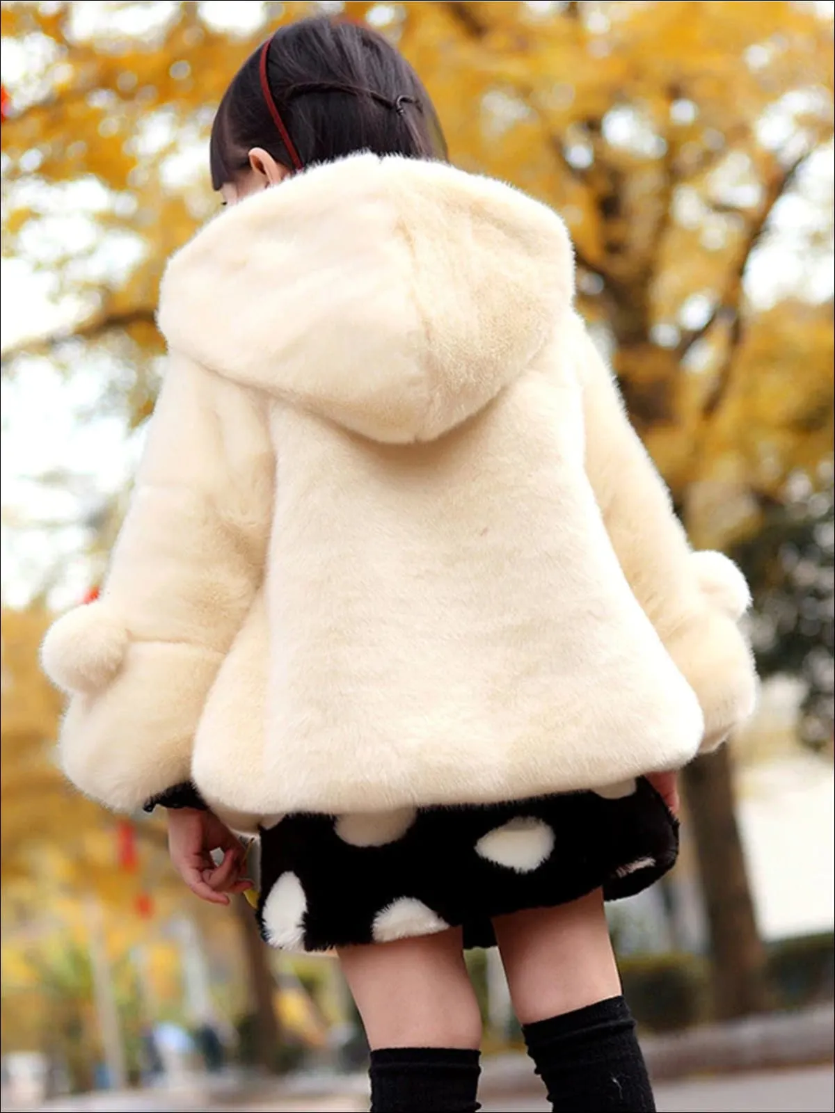 Girls Plush Hooded Winter Coat