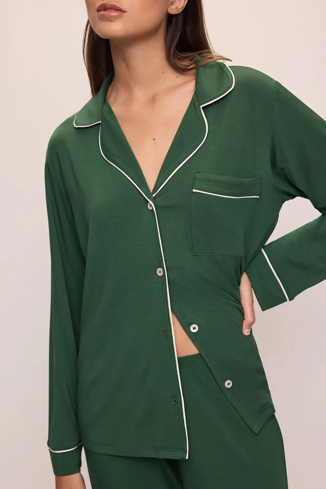 Gisele Long Pj Set Forest Green