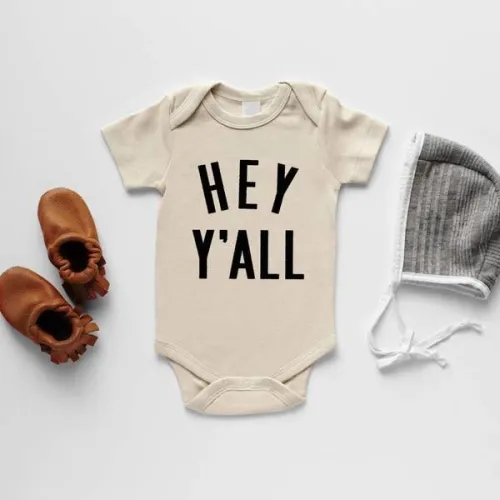 Gladfolk Hey Y'all Organic Baby Bodysuit