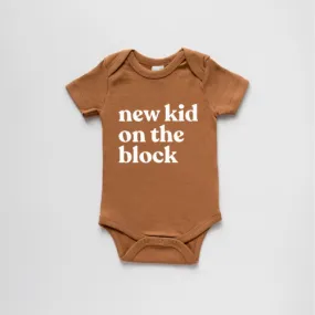 Gladfolk New Kid On The Block Organic Baby Bodysuit - Camel