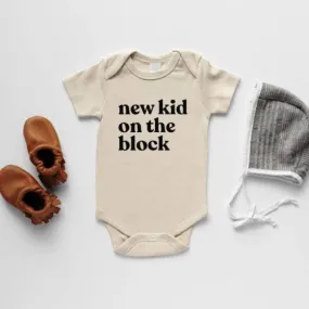 Gladfolk New Kid On The Block Organic Baby Bodysuit - Cream