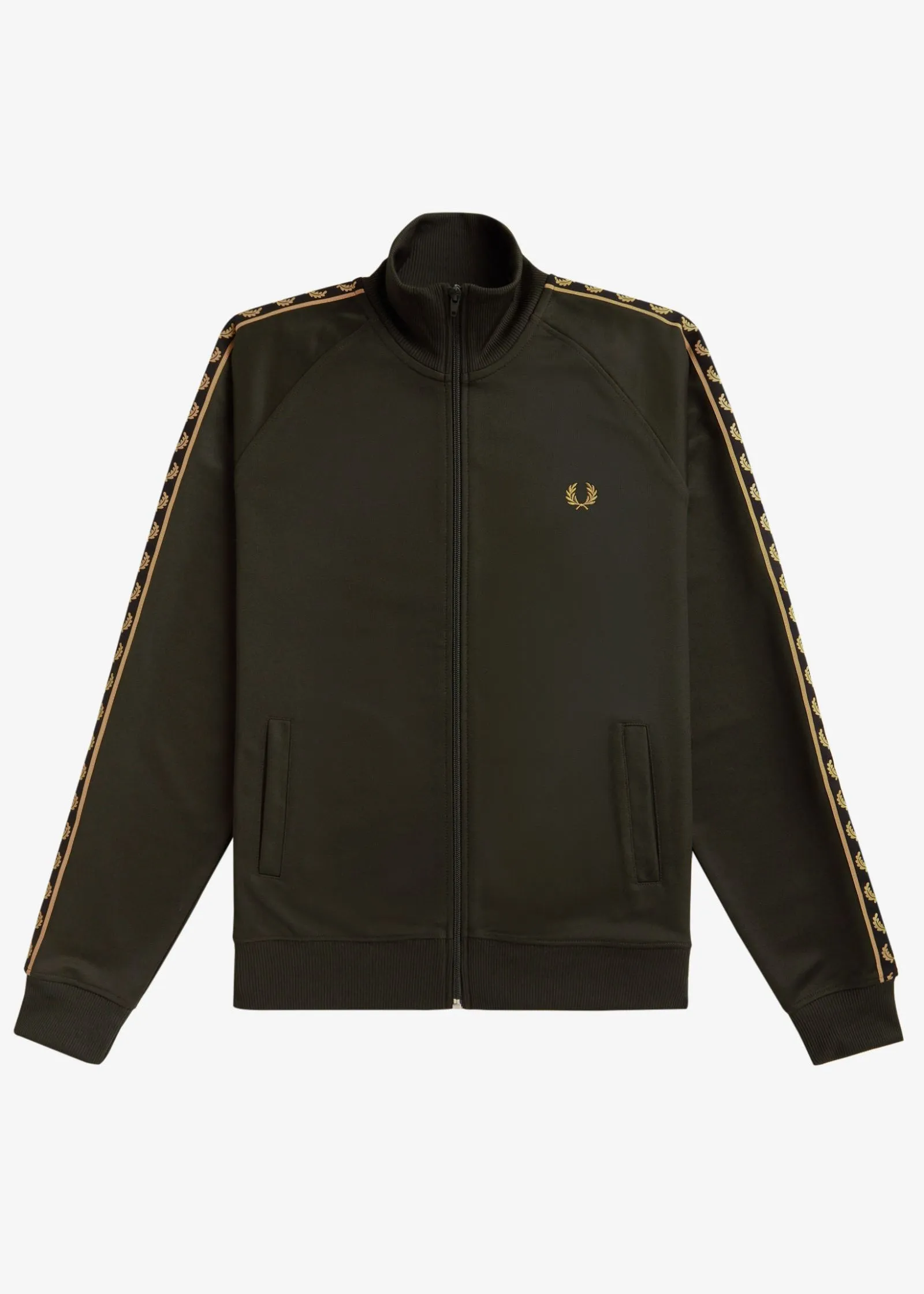 Gold tape track jacket - hunting green