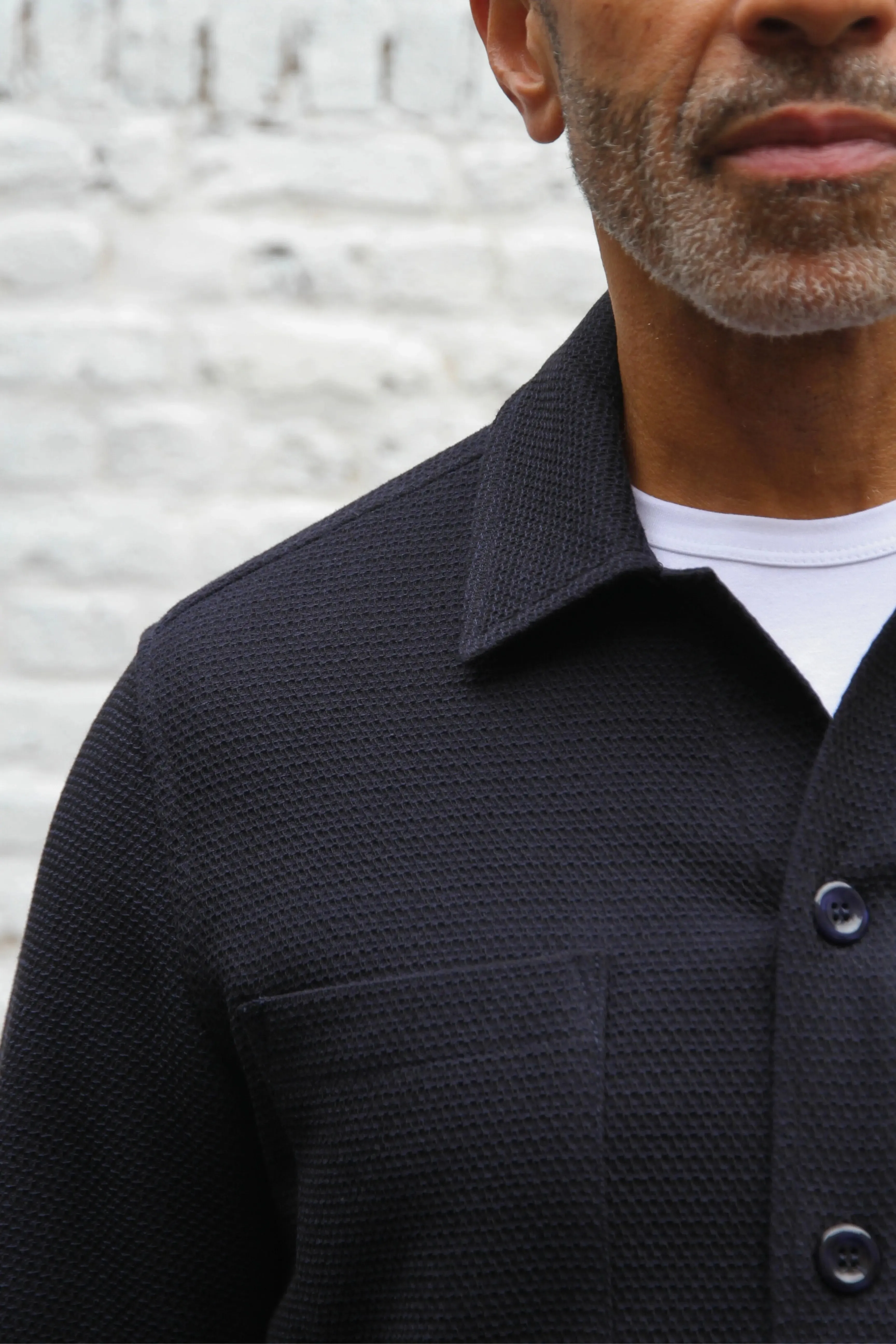 Gravel Long Sleeve Shirt - Navy Malta