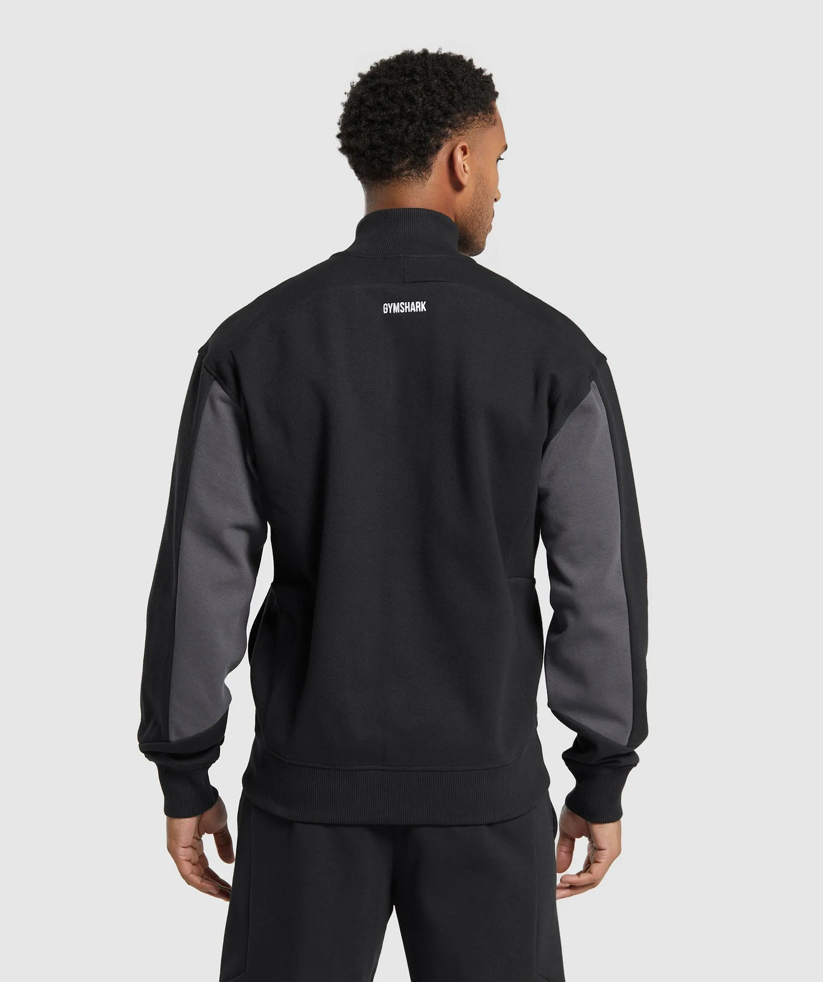 Gymshark Pique Track Jacket - Black/Onyx Grey