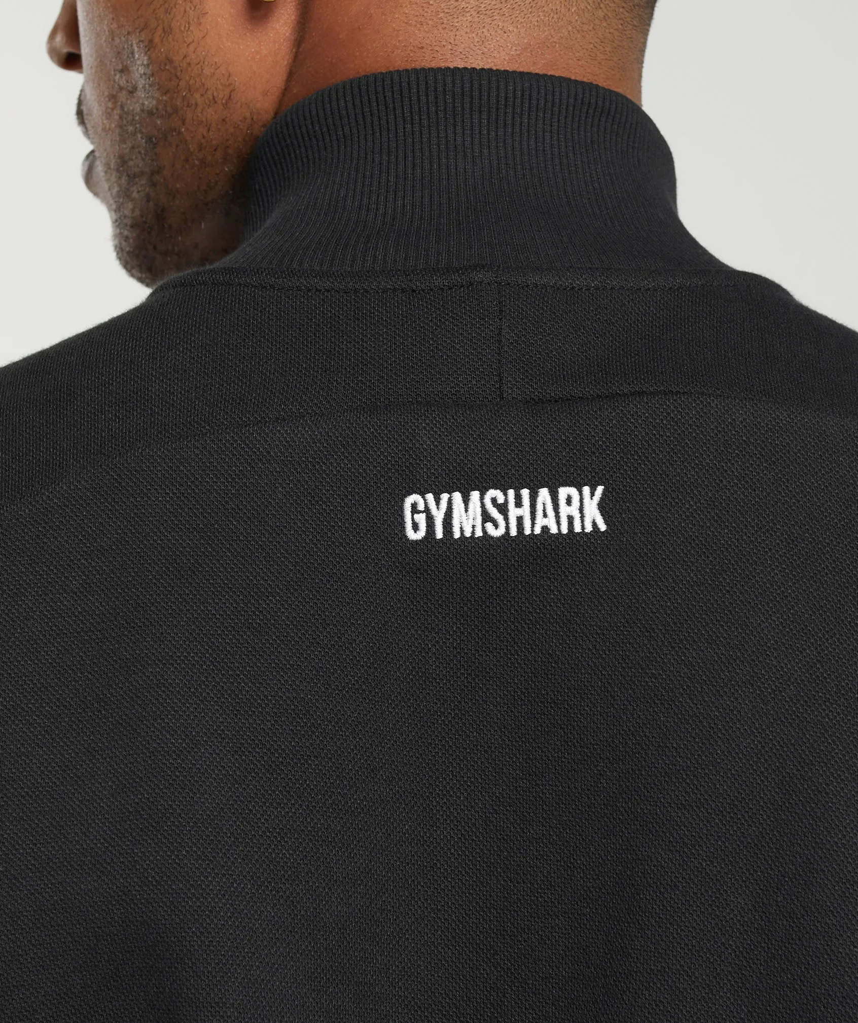 Gymshark Pique Track Jacket - Black/Onyx Grey