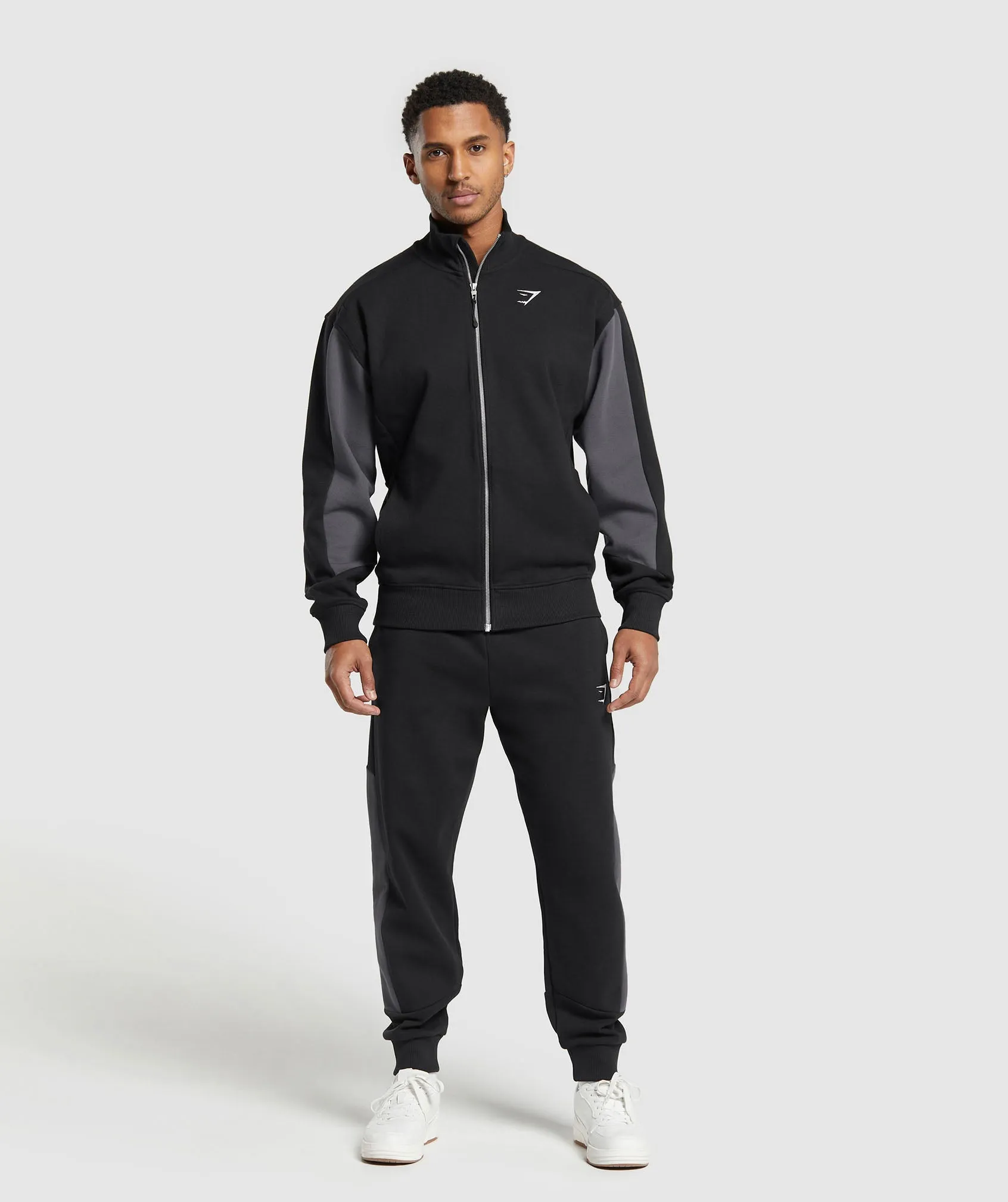 Gymshark Pique Track Jacket - Black/Onyx Grey