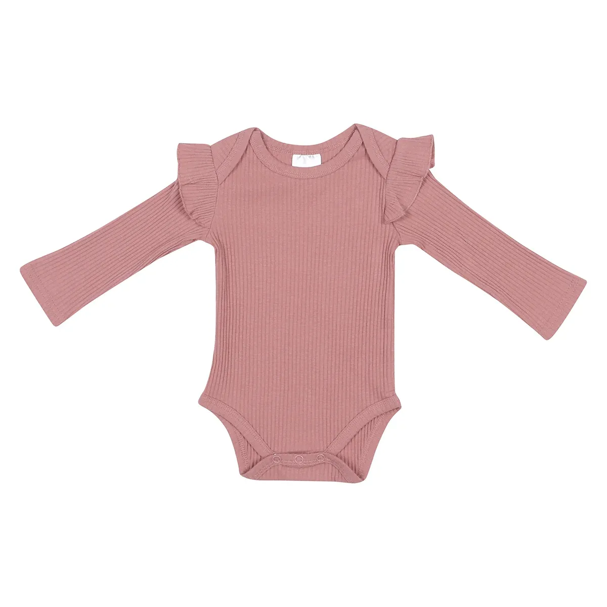 hi-hop Ruffle Long Sleeve Ribbed Bodysuit