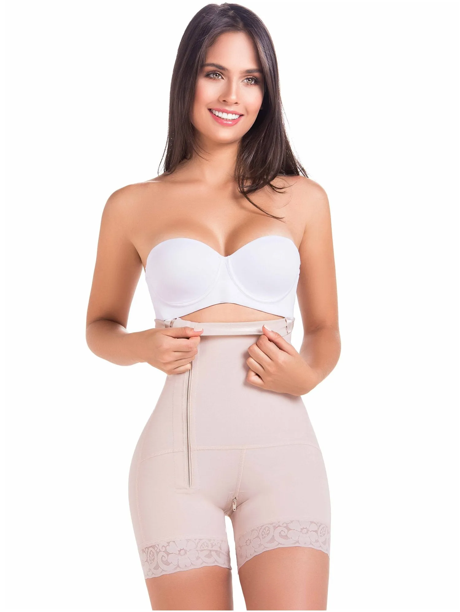 High Waisted Tummy Control Strapless Shapewear Bodysuit Fajas MaríaE 9143