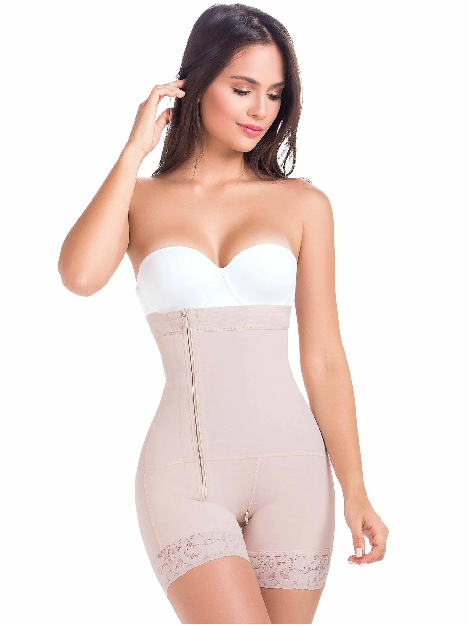 High Waisted Tummy Control Strapless Shapewear Bodysuit Fajas MaríaE 9143