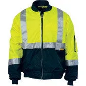 HIVIS 2 TONE BOMBER JACKET WITH CSR R/TAPE