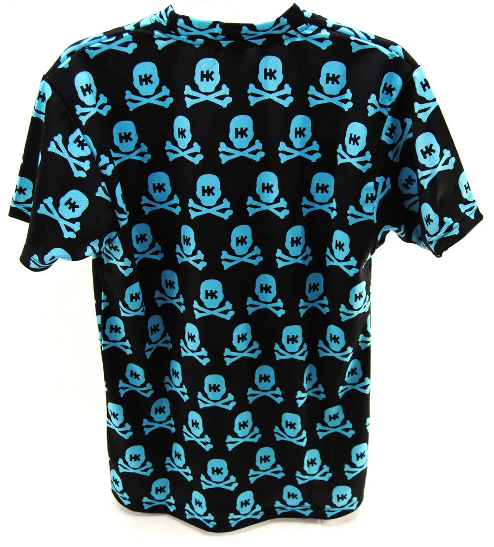 HK Army Dry Fit T-Shirt All Over - Black/Cyan