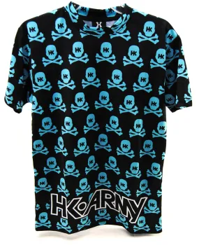 HK Army Dry Fit T-Shirt All Over - Black/Cyan