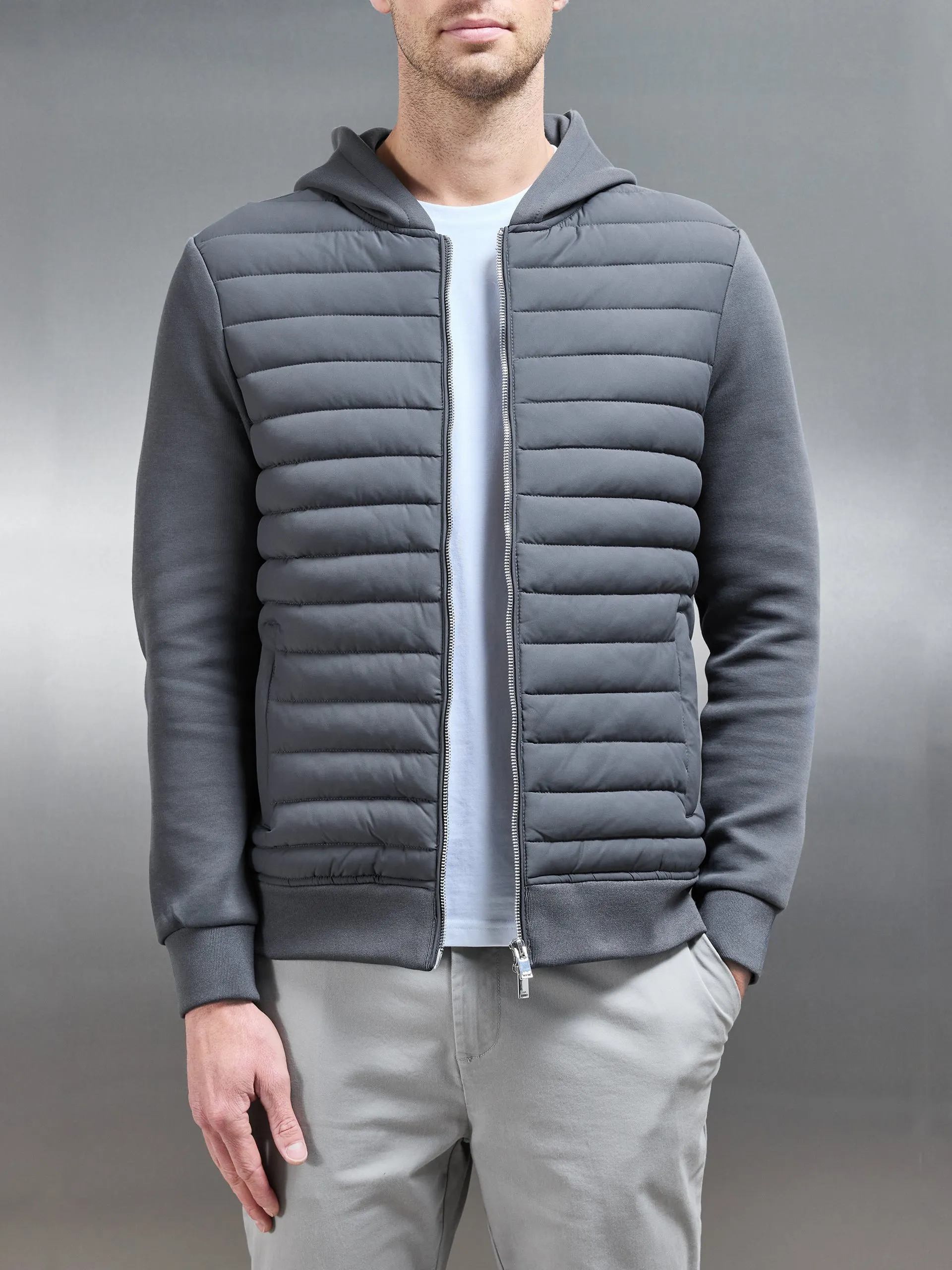 Hybrid Quilted Windbreaker in Grey