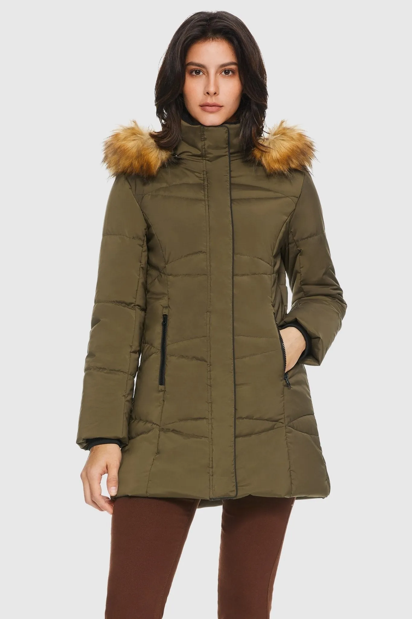 Insulated Jacket Zip-up Winter Coat