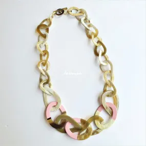 Jasmino Elegant Pink Boho Hippie Chain Jewelry Necklace For Fall & Winter 2022 Made By Natural Buffalo Horn