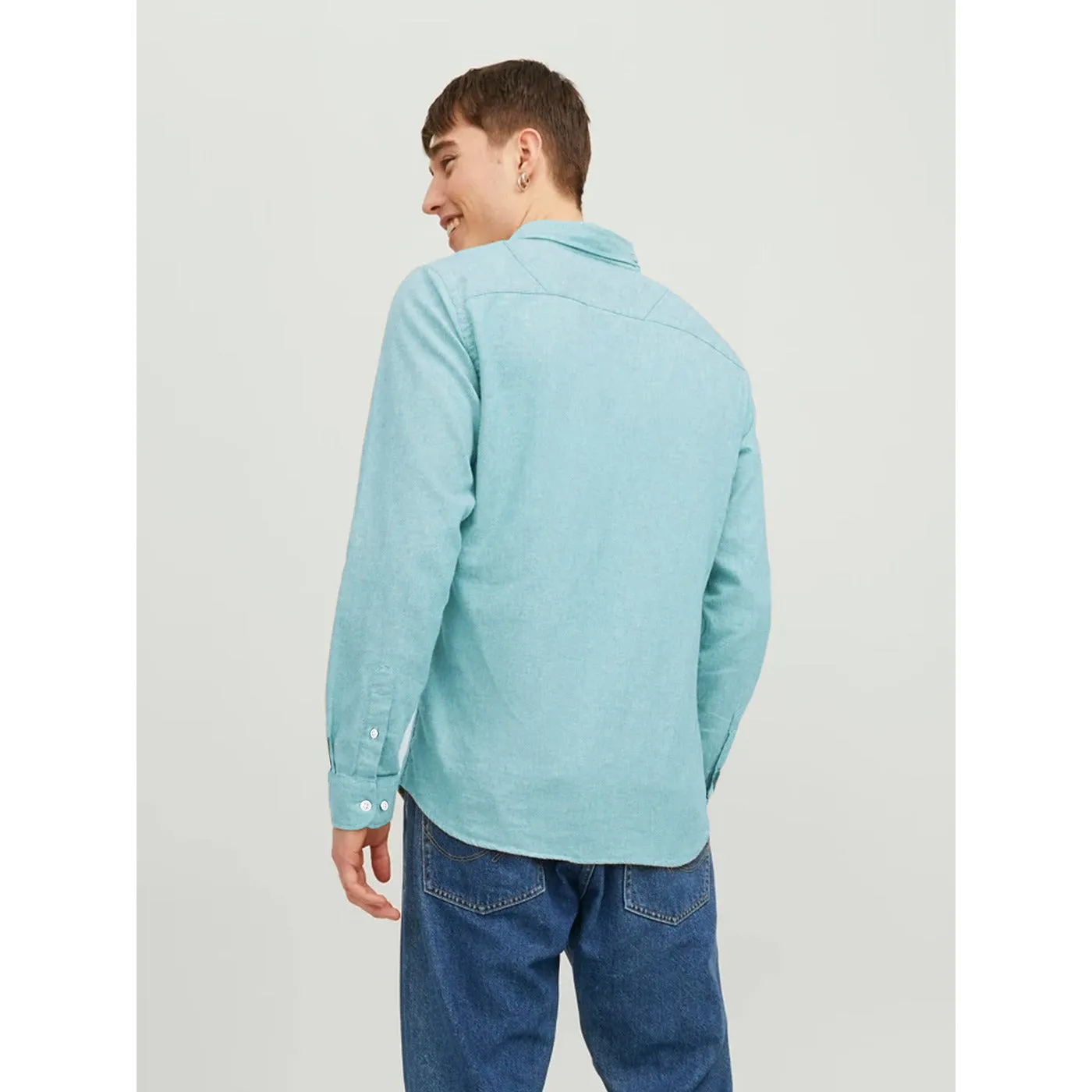 JJ Cyan Blue Slim Fit Shirt