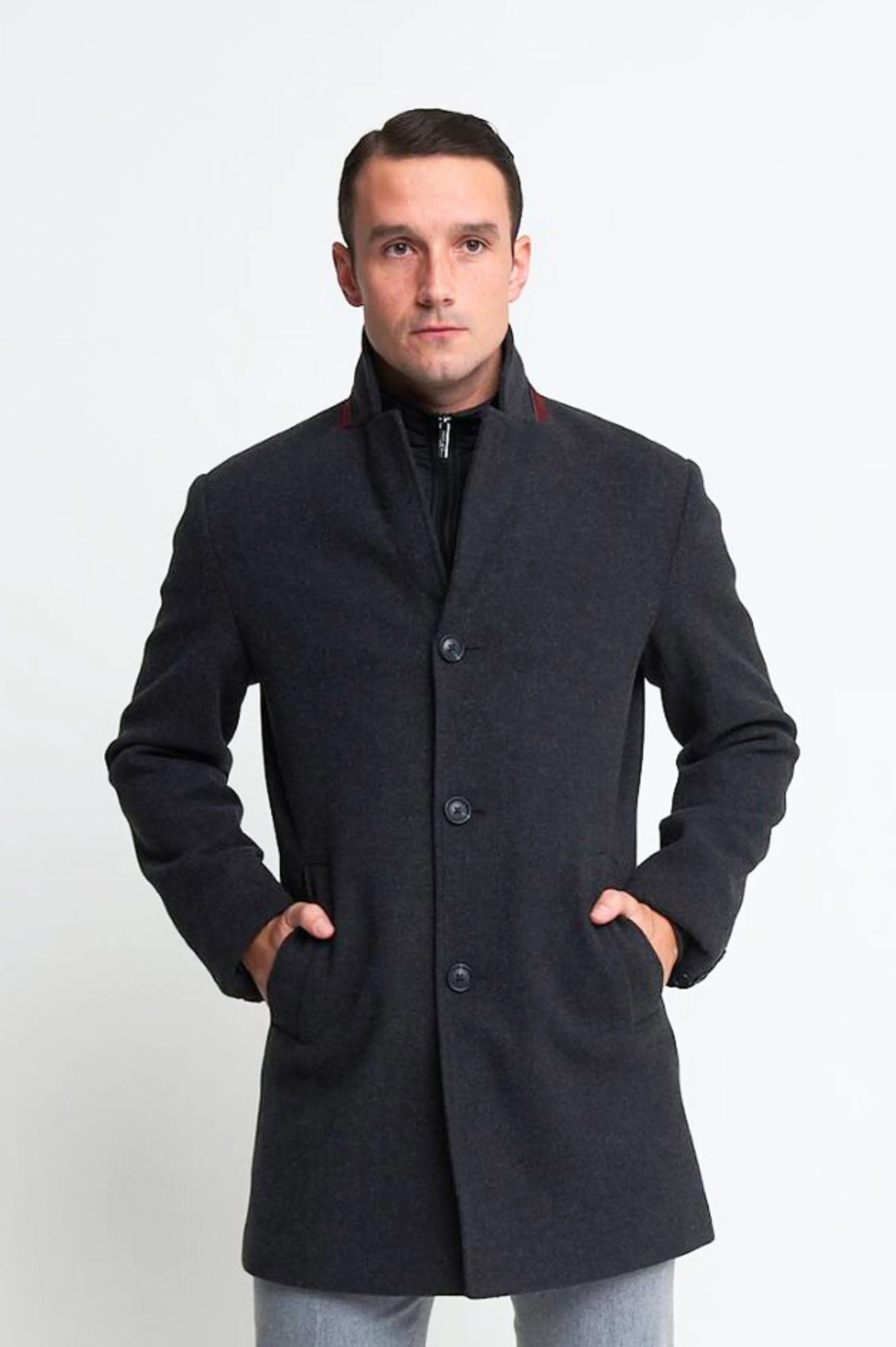 Johan Insert Coat in Charcoal