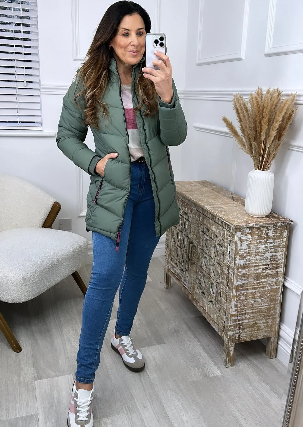 Julika Khaki Puffer Jacket