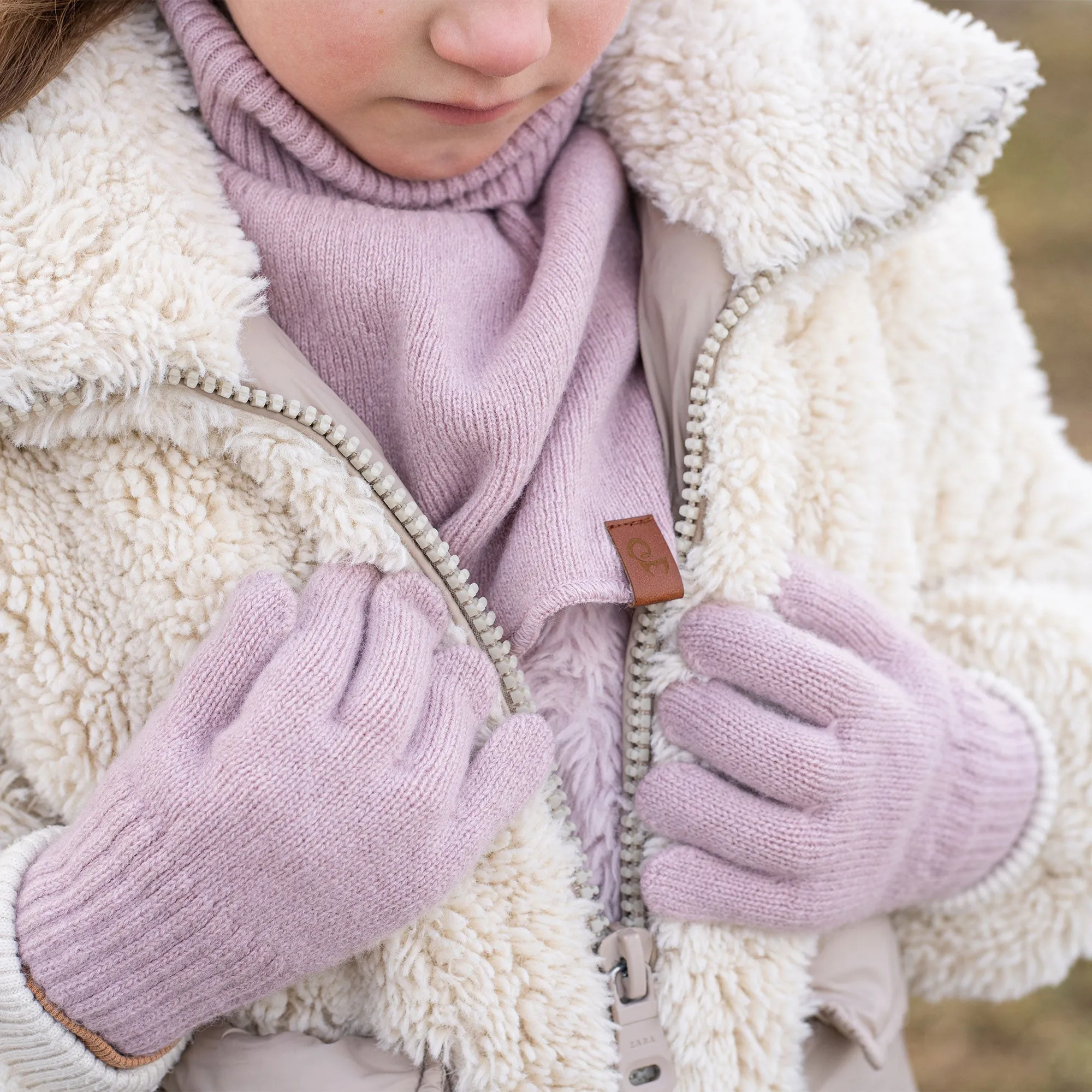 Kids' Knit Balaclava & Gloves Merino & Cashmere 2-Piece