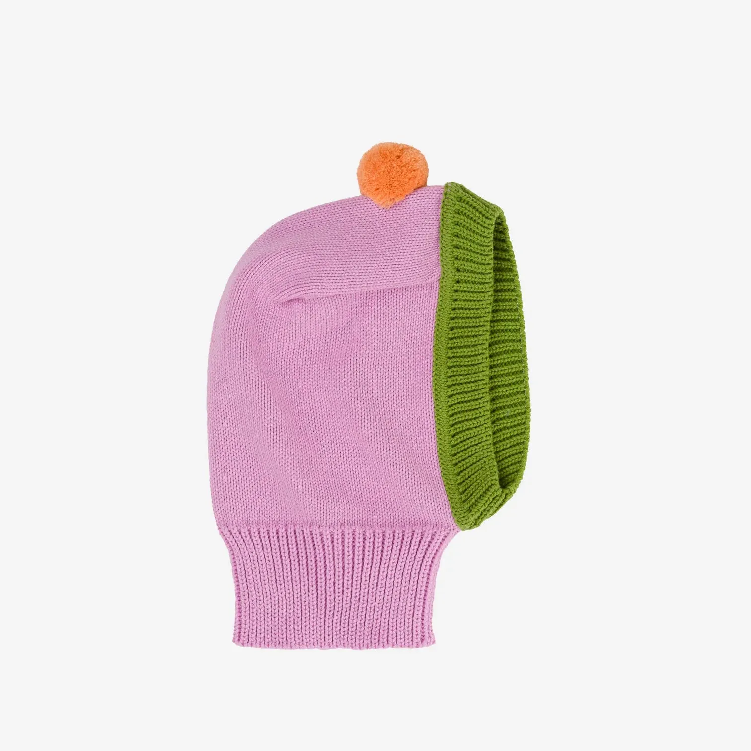 Kids Pom Pom Balaclava Peach Lilac