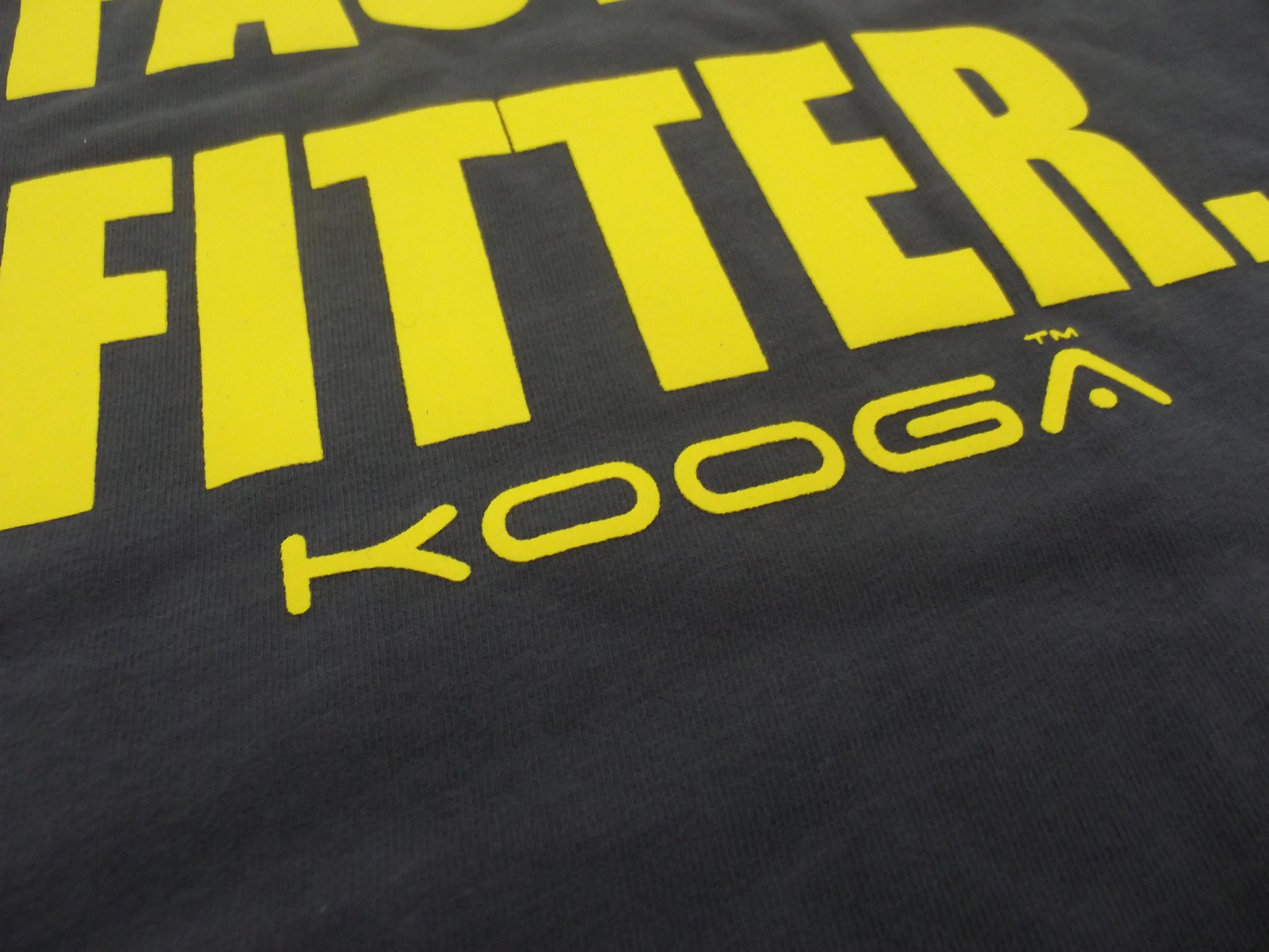 Kooga Stronger Faster Fitter Adults SS14 Charcoal/Yellow T-Shirt