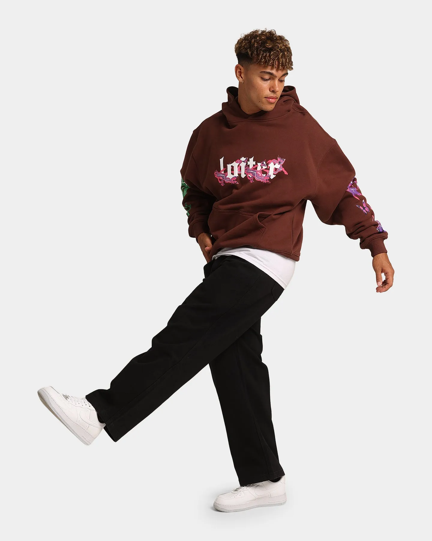 Loiter Electro Butterfly Hoodie Brown