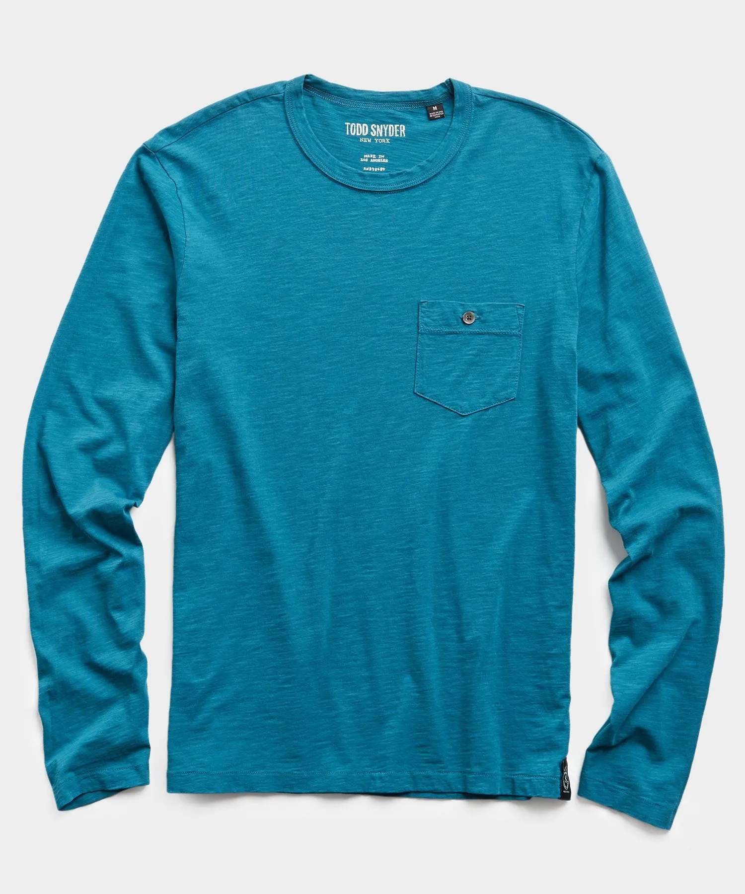 Made in L.A. Slub Jersey Long Sleeve T-Shirt in Cyan