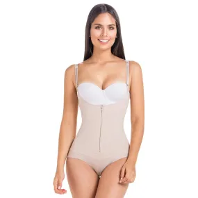 MariaE Women Tummy Control High Compression Shapewear Bodysuit (Beige)