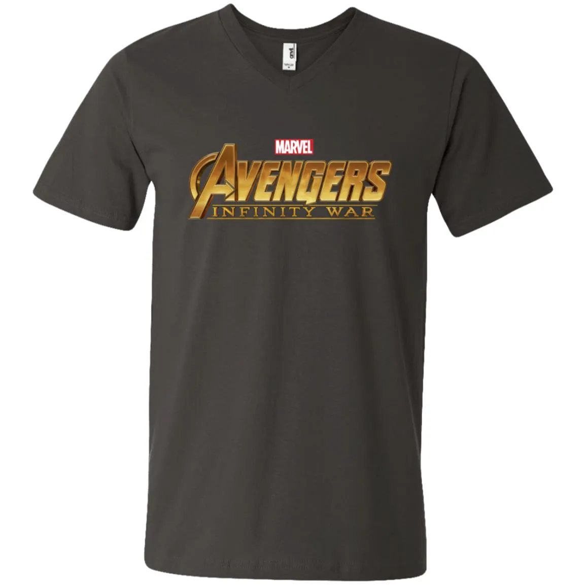 Marvel Avengers Infinity War Golden Logo Men V-Neck T-Shirt