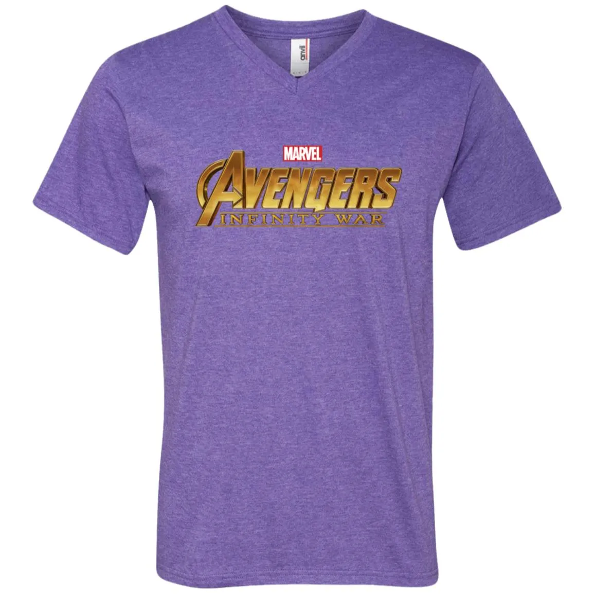 Marvel Avengers Infinity War Golden Logo Men V-Neck T-Shirt