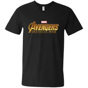 Marvel Avengers Infinity War Golden Logo Men V-Neck T-Shirt