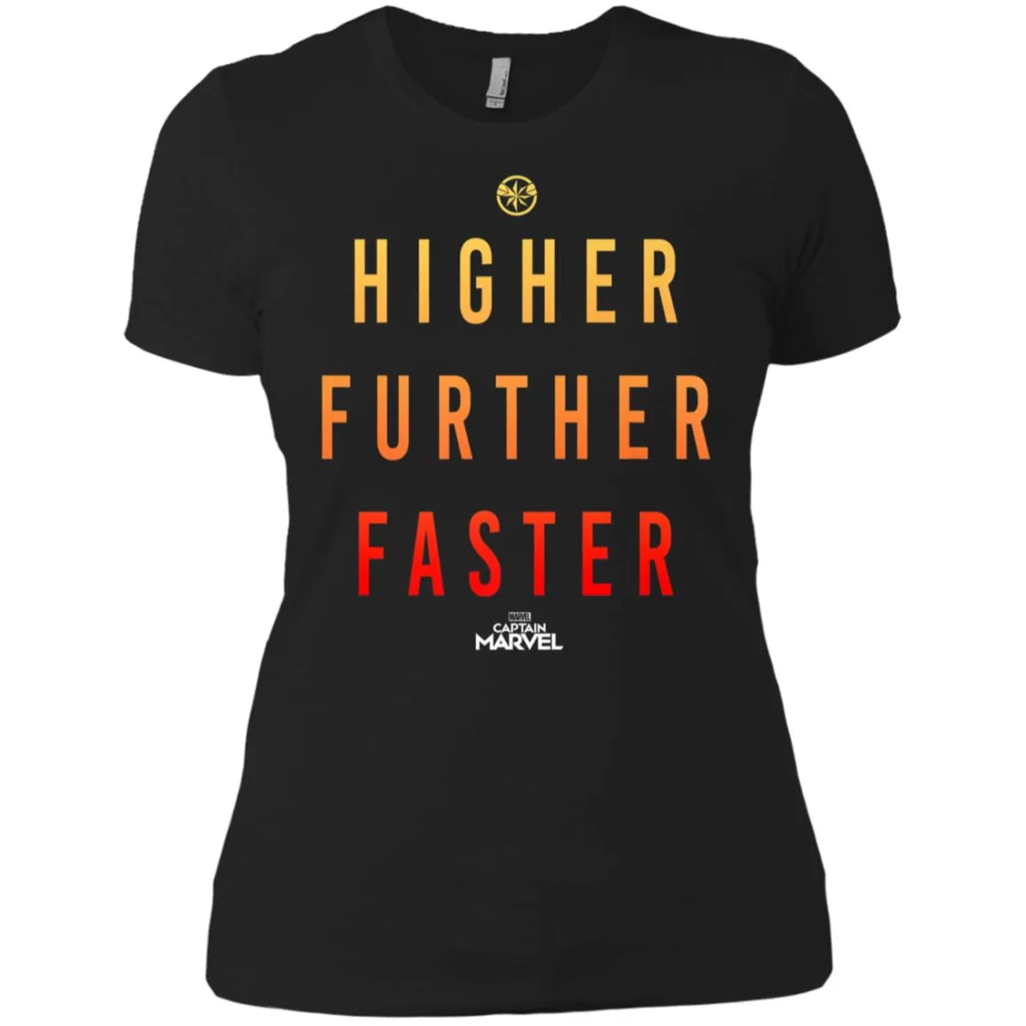 Marvel Captain Marvel Movie Higher Faster Women Cotton T-Shirt