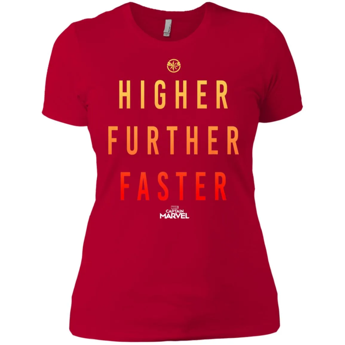 Marvel Captain Marvel Movie Higher Faster Women Cotton T-Shirt