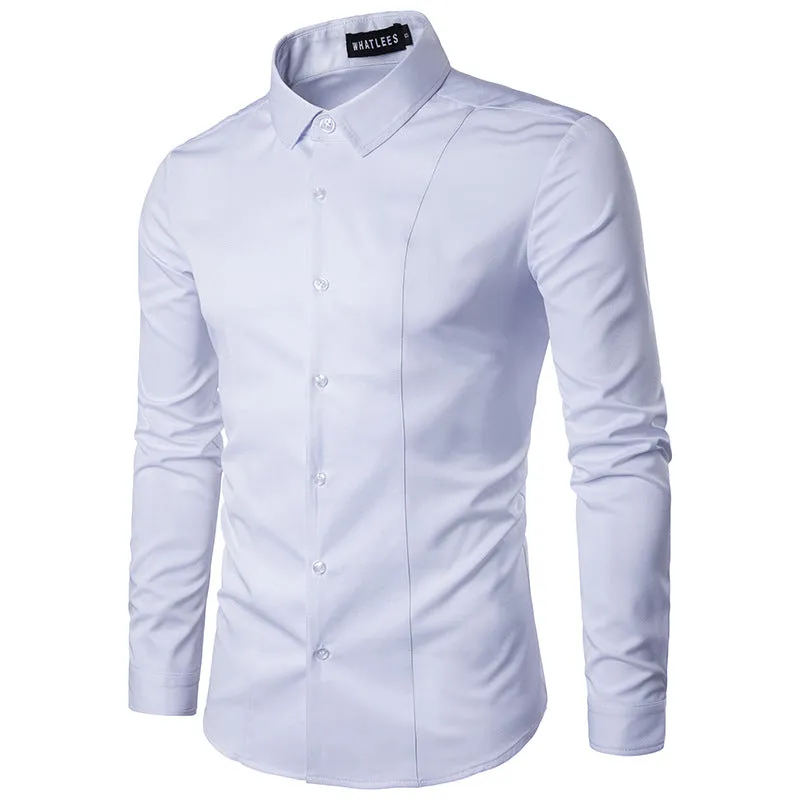 Men Turnover Collar Long Sleeves Shirt