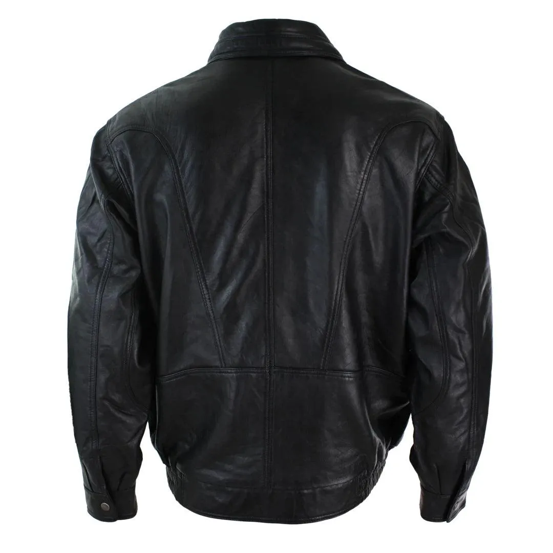 Mens Classic Bomber Black Nubuck Washed Brown Real Leather Jacket